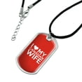 thumbnail image 2 of I Love My Canadian Wife Military Dog Tag Pendant Necklace with Cord, 2 of 4