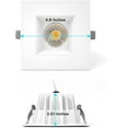 thumbnail image 5 of Luxrite 4 inch Square LED Recessed Lighting J-Box 15W 1200 Lumens 3 Color Options 3000K-5000K 36 Spotlight Dimmable Damp Rated 4-Pack, 5 of 8