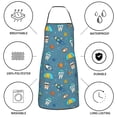 thumbnail image 6 of Easygdp Teeth Cosmonaut Apron Waterdrop Resistant with 2 Pockets,Oil Resistant Cooking Kitchen Chef Apron for Women Men, 6 of 7