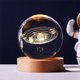 thumbnail image 3 of Night Light 3D Crystal Ball Inner Carved Luminous Glass Ball Ornament with Wooden Base for Home Decor, 3 of 9