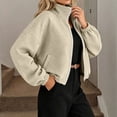 thumbnail image 2 of Njagoc3 Womens Oversized Funnel Neck Bomber Puff Jacket Windproof Waterproof Lightweight Shacket Spring Fall Outerwear, 2 of 6