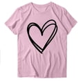 thumbnail image 2 of ZVNAΖH Womens Love Heart Graphic Tees Crew Neck Short Sleeve T Shirt Summer Casual Tops, 2 of 3