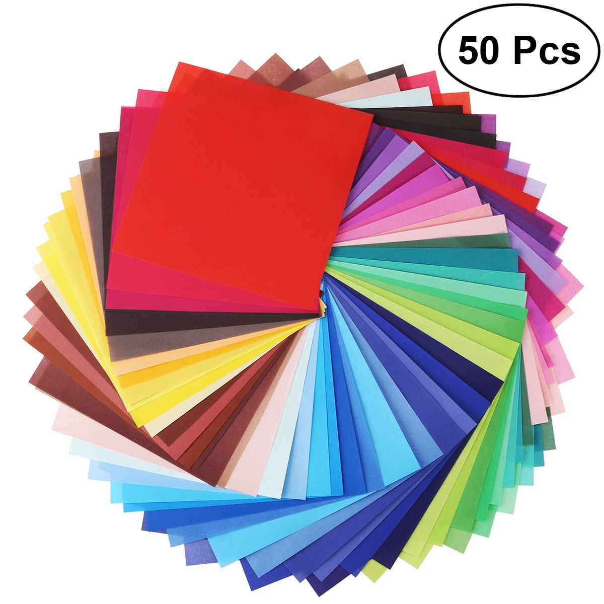 50 Sheets Vivid Colors Sided Origami Paper Square Sheet for Arts Crafts Projects