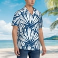 thumbnail image 5 of Kll Men'S Hawaiian Shirt Short Sleeve Button Down Beach Shirts-Blue Shells, 5 of 8