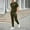 Army Green, variant on Hrsba Men 2 Piece Outfits Set, Solid Color Breathable Pants with Button Pockets and Drawstring Crew Neck Tee Summer Set