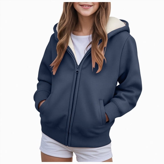 Girls Trendy Long Sleeve Fall Winter Hooded Sweatshirt Preppy Clothes,6-12 Months 12-24 Months 2t 3t 4t 5t 6t 7t 8t 9t Children Navy 9-10 Years