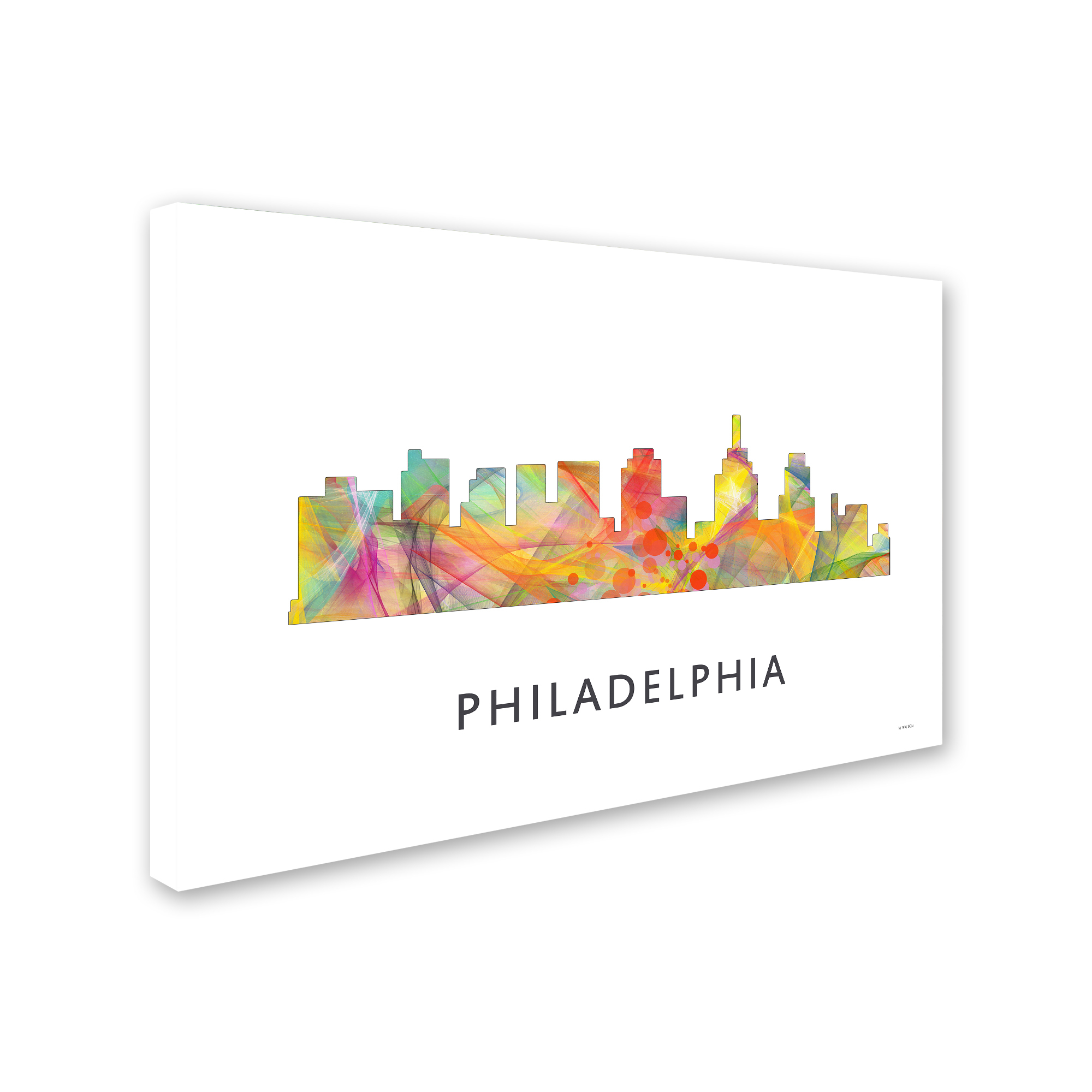 Trademark Fine Art 'Philadelphia Skyline WB-1' Canvas Art by Marlene Watson