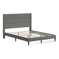 thumbnail image 2 of Pax Upholstered Platform Bed Frame / Sleak Wingback / Mattress Foundation / Wood Slat Support / No Box Spring Needed / Easy Assembly, Stone, Queen, 2 of 7