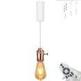 thumbnail image 1 of FSLiving Adjustable Height J Type Track Lighting Rose Gold DIY E26 Track Light Heads Lamp Industrial Stytle,Smart Edison Bulbs,2200K-6500K Track Mount Timer for Dinning Sloped Ceiling - 1 Light, 1 of 7