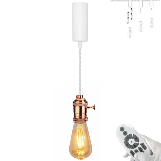 FSLiving Adjustable Height J Type Track Lighting Rose Gold DIY E26 Track Light Heads Lamp Industrial Stytle,Smart Edison Bulbs,2200K-6500K Track Mount Timer for Dinning Sloped Ceiling - 1 Light