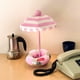 thumbnail image 4 of Lámpara de mesa con forma de sombrilla, lámpara de tela for mesita de noche, luz de noche recargable for dormitorio o sala de estar., 4 of 5