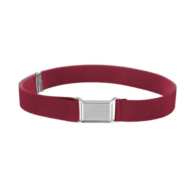 1 Ensemble Ceinture Élastique Simple pour Enfants Garçons Boucle Ajustable Taille Extensible Réutilisable Lavable Jeans Accessoires de Vêtements Rouge Vin