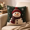 thumbnail image 4 of Christmas Snowman 3D Throw Pillow Cover, 17.72 Inch Linen Cushion Case with Cartoon Design, Winter Holiday Decor for Sofa Bed, 4 of 6