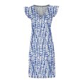 thumbnail image 3 of Baikeli Liquidation Robes Boho Mode Femmes Décontractées Col en V Imprimé Robes Été Sans Manches Robe Chandail Robe Femmes Décontractée, 3 of 5