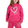 thumbnail image 4 of Toddler Outfits for Girls Sets Winter Hoodie Joggers Comfy Casual Kids Print Fall Girls Clothes Hot Pink Size 4-5T, 4 of 4