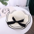 thumbnail image 2 of Gorra con visera para el sol, sombrero de mujer, sombrero de paja de ala grande para playa, sombrero de paja para el sol para mujer, diseño de última generación, 2 of 2