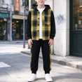 thumbnail image 2 of Tkrady Baby Boy Winter Clothes 3T 4T 5T 6T 7T 2 Piece Plaid Hoodie and Pants Outfit Kids Boys Fall Winter Sweatsuit Set Baby's Clothing Set, 2 of 5