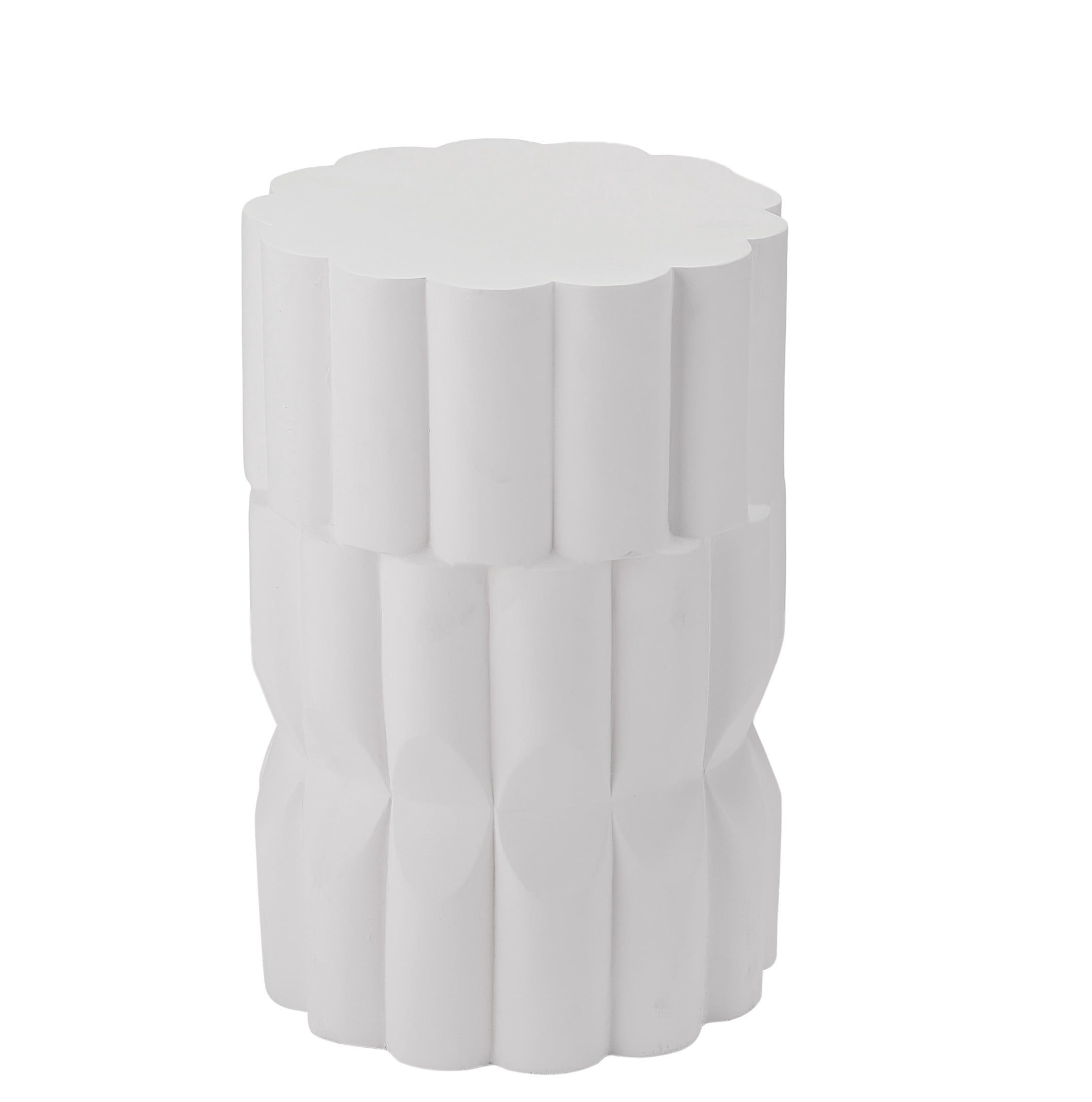 Christopher Knight Home 13" Handmade MGO Side Table with Geometric Stacked Design, White