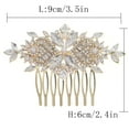 thumbnail image 5 of Crystal Bride Wedding Hair Comb Silver Flower Bridal Headpieces Leaf Hair Pieces Rhinestone Bridesmaid Side Combs Hair Accessories for Women, 5 of 6