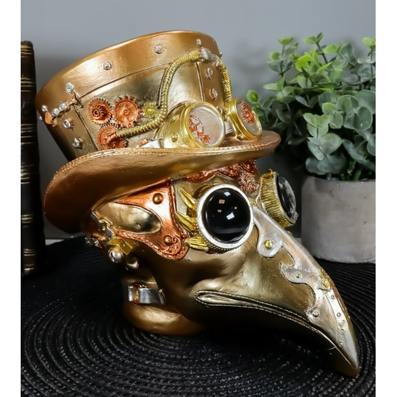Ebros Bizarre Industrial Victorian Steampunk Plaque Doctor Bust Skull Figurine