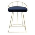 thumbnail image 3 of Canary Contemporary-Glam Counter Stool In Gold With Blue Velvet - Set Of 2, 3 of 6
