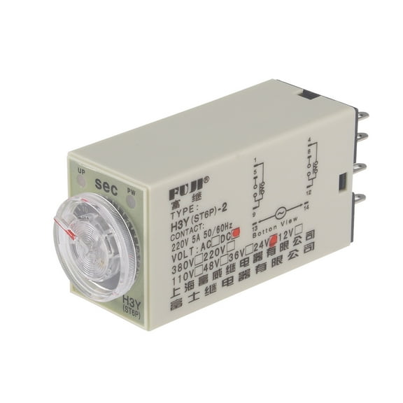 24VDC 30S 8 Terminals Range Adjustable Delay Timer Time Relay H3Y(ST6P)-2