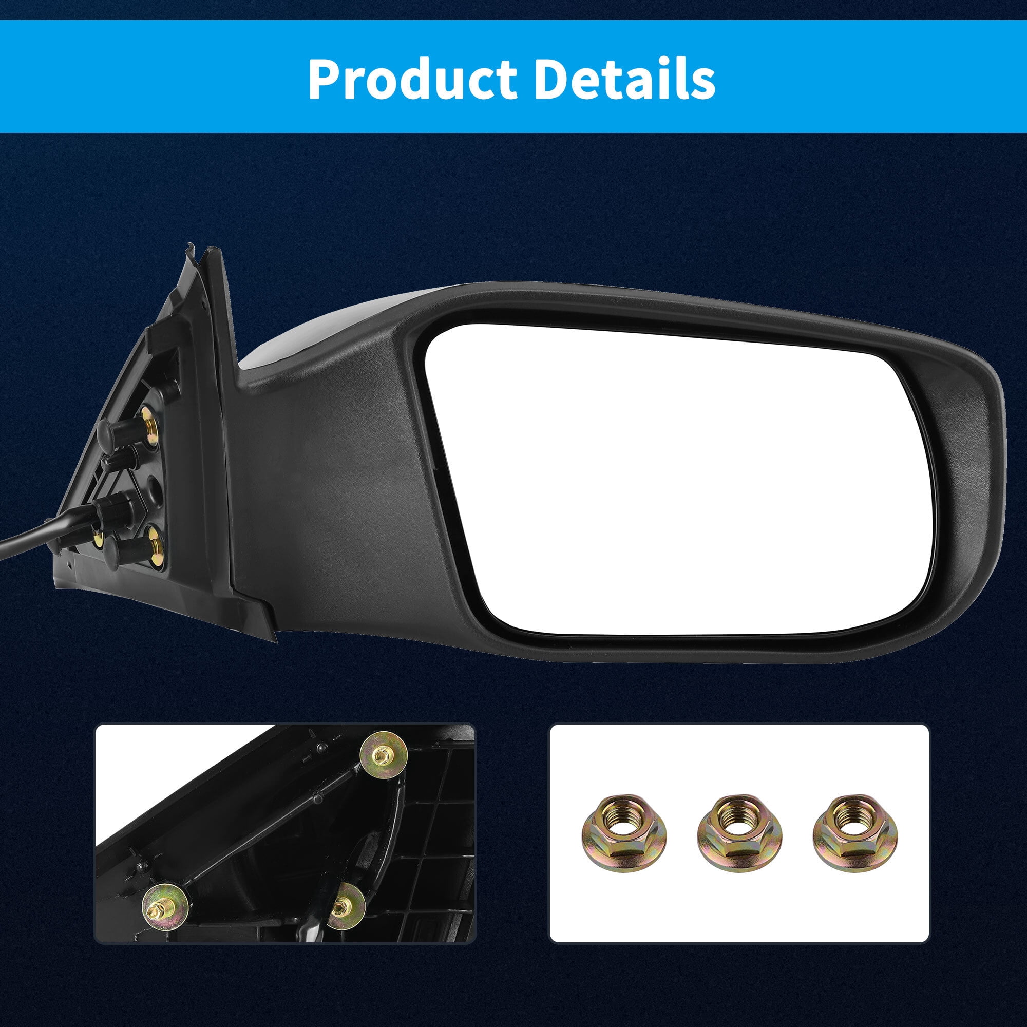 LEDKINGDOMUS Replacement Power Side Mirror Right Passenger for 2014 2015 2016 2017 2018 Nissan Altima & 2013 Altima Sedan Only, OEM Fit Plug Play Install (Professional Recommended)