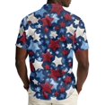 thumbnail image 6 of Hogleaql Mens Patriotic 4th Of July Shirts 4th Of July American Flag Graphic Short Sleeve Shirt Collared Button Fashion Summer Beach Workout Outfits Dark Blue L, 6 of 6