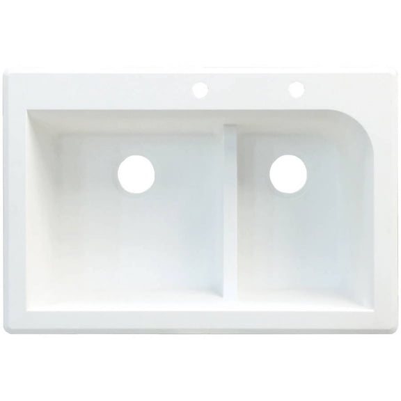 Transolid 33" x 22" Top Mount Radius Granite Kitchen Sink, Available in Various Colors