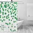 thumbnail image 2 of JOOCAR St. Patrick's Day Clover Shower Curtain, Good Luck Green Shamrock Falling Irish Party Shower Curtain Set with 12 Hooks, 72x72 Inches, 2 of 6