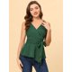 thumbnail image 3 of INSPIRE CHIC Top peplum envolvente con dobladillo asimétrico en la cintura con cuello en V sin mangas para mujerVerde oscuro XL, 3 of 5