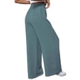 thumbnail image 2 of TANBOM Women's Wide Leg High Waist Drawstring Elastic Casual Pants Peacock Green XXL, 2 of 5