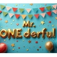 thumbnail image 4 of LUUFILx Mr ONEDerful Birthday Party Backdrop Banner Decorations Photography Props Happy Background Banner Supplies Balloon Theme Celebrations, 4 of 8