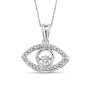 Diamonds in the Sky Diamonds in the Sky Necklace with Dancing White Diamond 1/7 Carat | 0.925 Sterling Silver | Jewelry Pendant Necklaces for Women & 18 inch Rope Chain with Spring Clasp