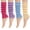Blue/Pink/Purple/Yellow, variant on 3 Pack Rib Knit Leg Warmers for Women, Acrylic Leg Warmer Socks with Ruffle, Soft Stretchy Ankle Warmers for Boots, Y2K Striped Style Leg Covers for Women Outside, Black/Pink/White