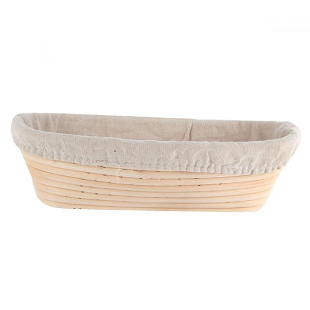 Cesta de ratán y revestimiento para levar masa de pan Banneton Brotform, forma ovalada