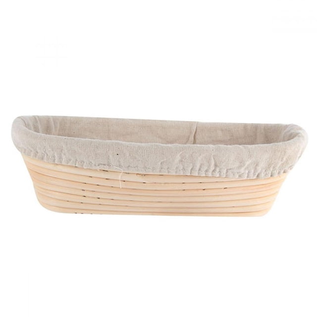 Cesta de ratán y revestimiento para levar masa de pan Banneton Brotform, forma ovalada