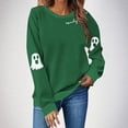 thumbnail image 2 of NMMUED Halloween Sweatshirts, Y2k Tops for Women, Halloween Tees for Women, Fall Clothes, Halloween Skeleton Sweatshirt, Womens Long Sleeve Tops, Light Green M, 2 of 7