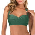 thumbnail image 2 of Bikini Tops for Women Lace Up Push Up Swim Halter Retro Padded Swim Only Bathing Suit Tops, 2 of 6