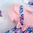 thumbnail image 6 of WIBACKER Newborn Baby Girls Summer Clothes Infant Short Sleeve Butterfly Print Romper Dress Headband Outfits, 6 of 8