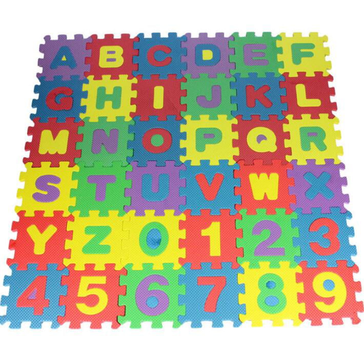 Educational Colorful Foam Alphabet & Number Mini Interlocking Puzzle Mat