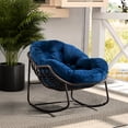 thumbnail image 2 of Navy Blue Rocking Chair For Relaxing In Living Room With Faux Fur Garden -, 2 of 6