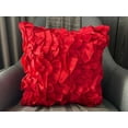 thumbnail image 4 of The HomeCentric Red Pillow Shams Vintage Ruffles Shabby Chic Pillow Shams Pack of 2 24x24 inch (60x60 cm) Pillow Sham Square Satin Pillow Sham Modern Pillow Shams Solid Color Easter - Vintage Reds, 4 of 9