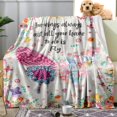 thumbnail image 2 of Sowide Floral Throw Blanket, Flower Blanket Gift for Women Floral Lovers, Soft Lightweight Flannel Blanket with Butterfly Motivational Words, Boho Style Fuzzy Blanket for Girls, Sofa, Nap Bed(40"x50"), 2 of 8