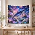 thumbnail image 5 of Celestial Humpback Whale Swimming Through Cosmic Nebula Dreamy Surreal Art for Space Lovers, Whimsical Wall Decor Christmas Gift Tapestry Wall Hanging for Bedroom and Living Room, 5 of 7