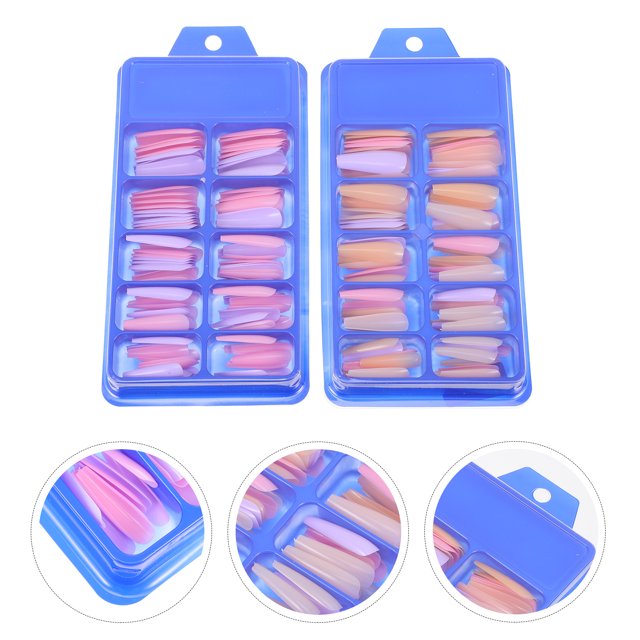 Blue Press On Nails with ABS Material for Decor Enough Quantity and Fun Design Fits Most Fingers Medium Length