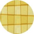 thumbnail image 1 of Ahgly Company Tapis Rond Lavable en Machine Intérieur Transitionnel Jaune, 4 Pieds Rond, 1 of 7