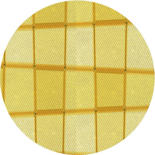 Ahgly Company Tapis Rond Lavable en Machine Intérieur Transitionnel Jaune, 4 Pieds Rond