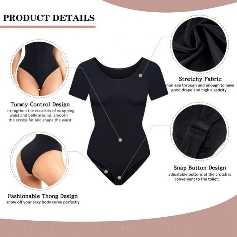 Baywell Bodysuit for Women Tummy Control Shapewear Seamless Sculpting Thong  Body Shaper Black S-XXL