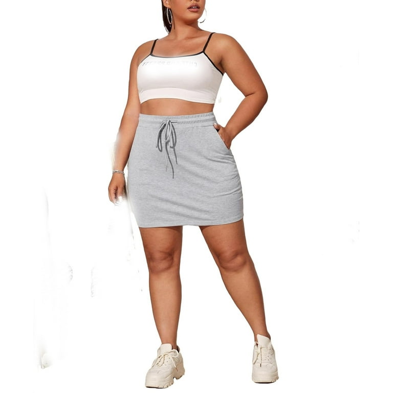 Women's plus hot sale size skirts grey
